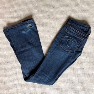 FRANKIE B - dark denim jeans with flare